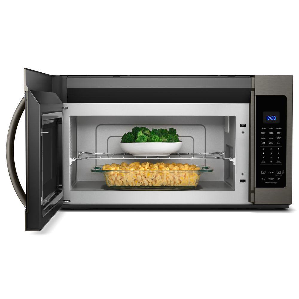 Black Stainless Steel Right to Left Swing Whirlpool Overthe