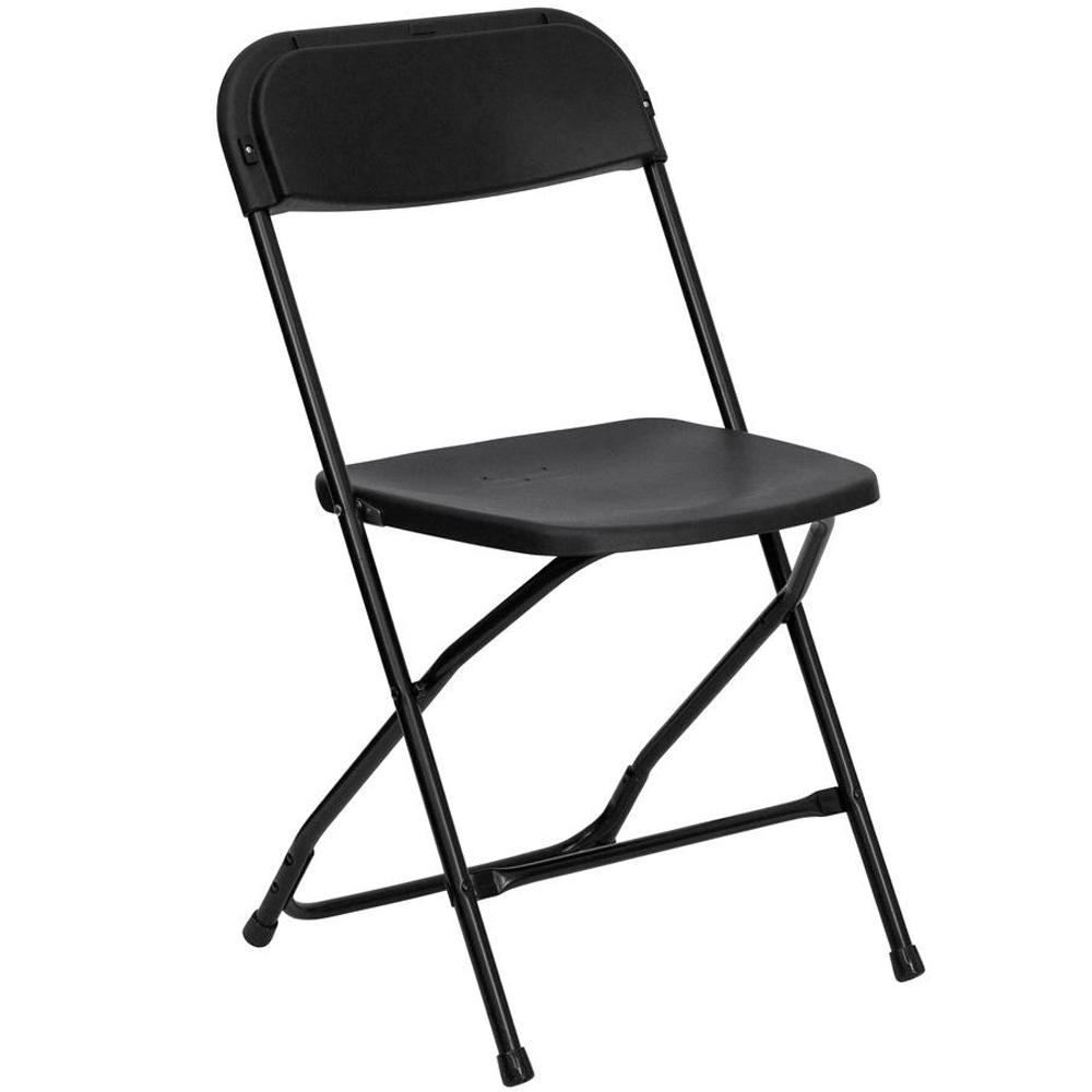 Advantage Black Poly Dining Folding Chair Ppfc The Home Depot Advantage Black Poly Dining Folding Chair