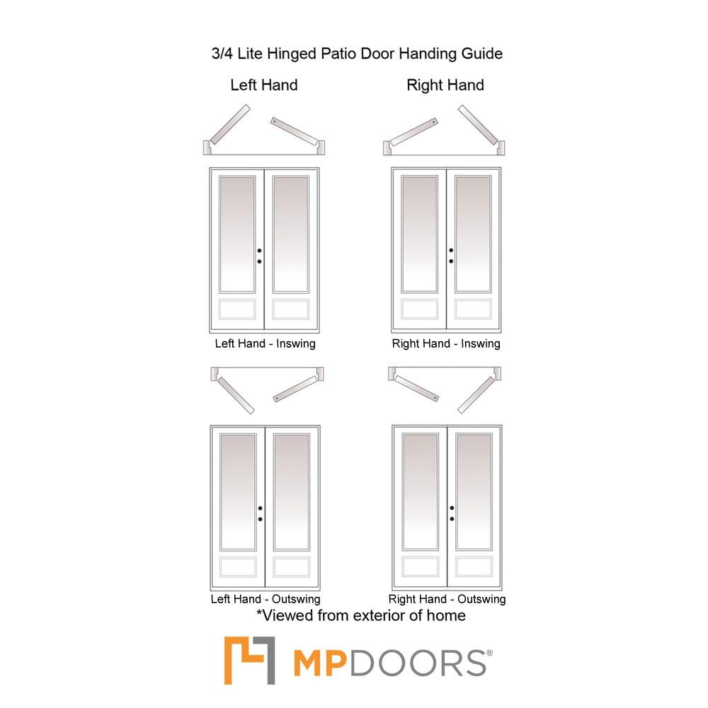 Mp Doors 72 In X 80 In Fiberglass Smooth White Right Hand