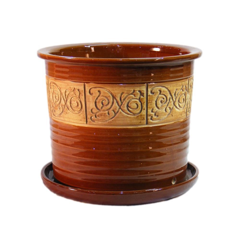 Trendspot 11 in. Ceramic Cylinder PlanterC118T1 The