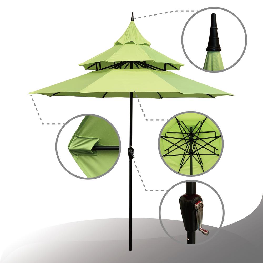 Abble Outdoor Patio Umbrella 9 Ft Pagoda With Crank Durable Aqua Market Outdoor Table Umbrella 8