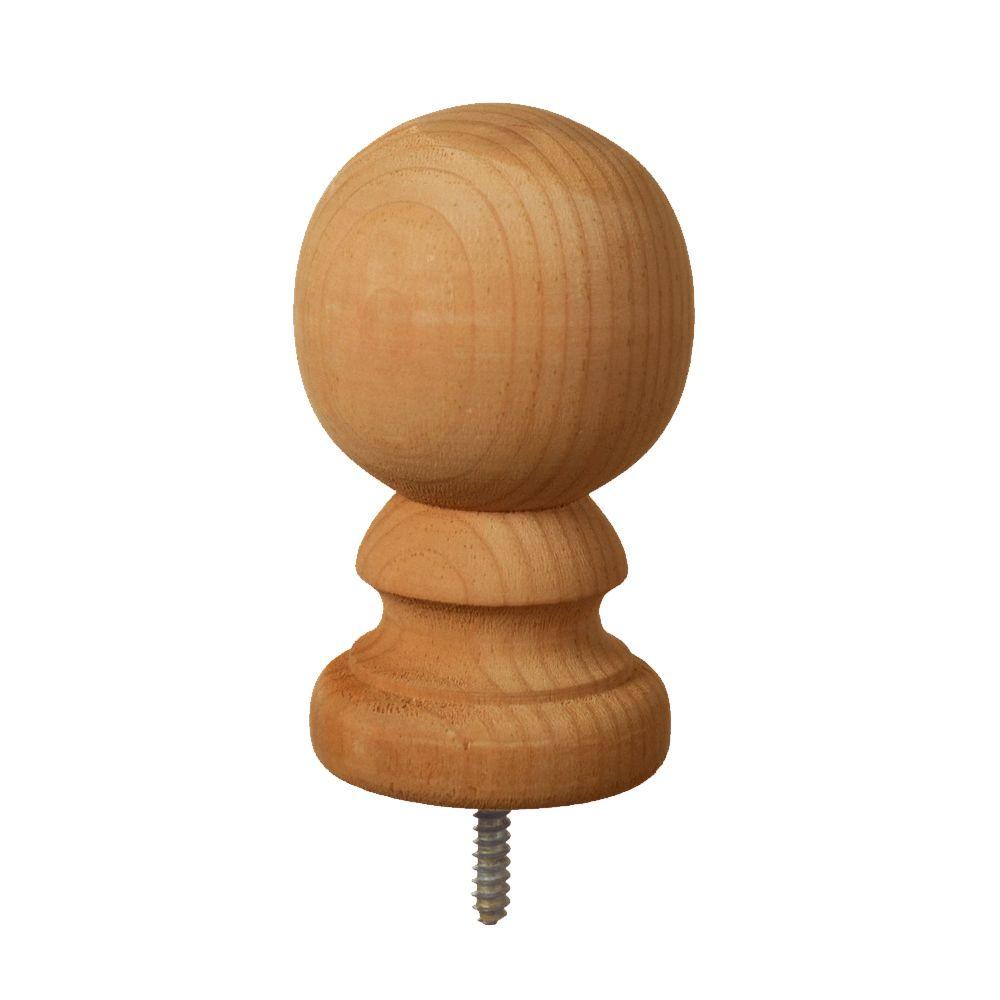 4 in. x 4 in. PressureTreated Southern Pine Finial Ball Top CedarTone