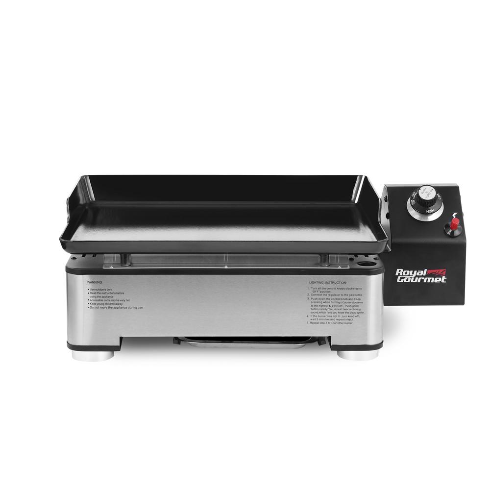Royal Gourmet 1Burner Portable Table Top Propane Gas Grill Griddle in SliverPD1202S The Home