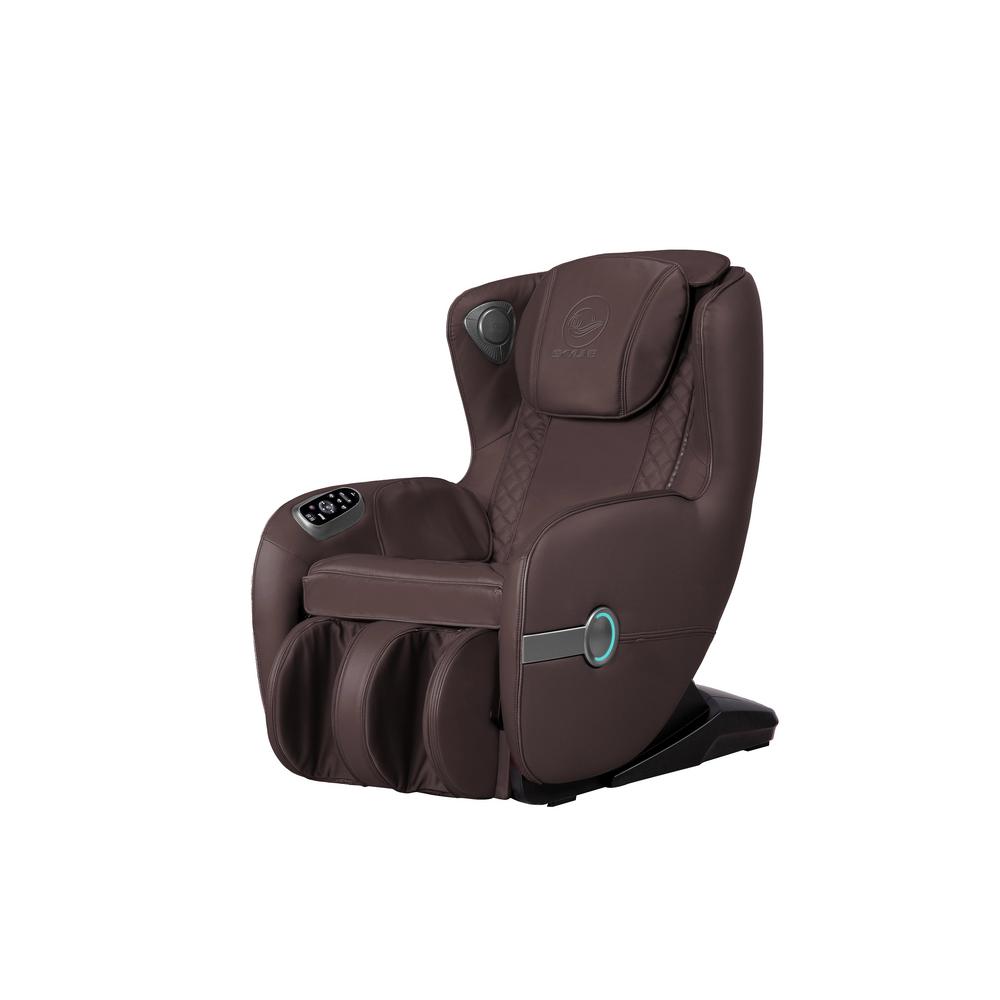 IQ Skyline Crown Brown Faux Leather Reclining Compact Massage Chair