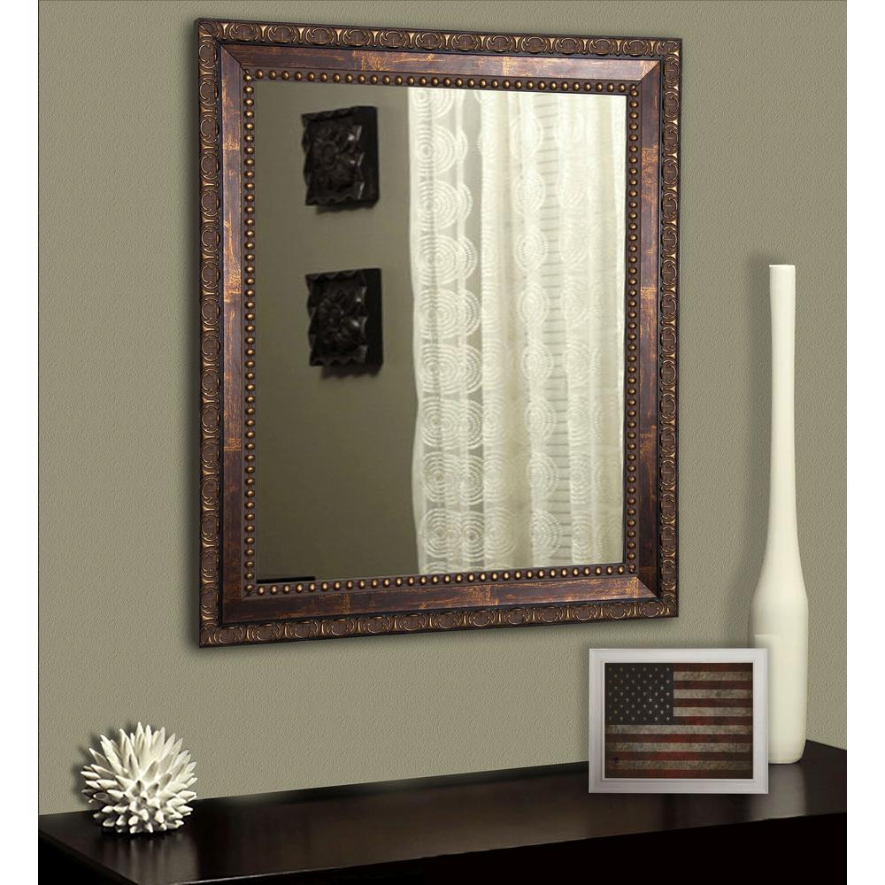 60 In X 40 Roman Copper Bronze Non Beveled Vanity Wall Mirror