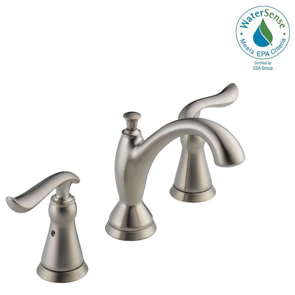 Stainless Steel Bathroom Faucets Bath The Home Depot Linden 8 In Widespread 2 Handle Bathroom Faucet With Metal Drain Embly Stainless