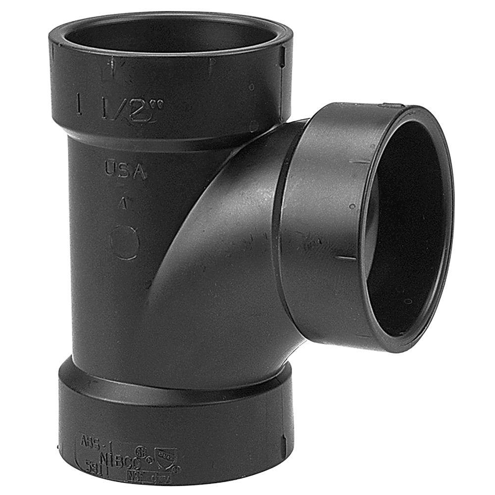 4 inch ABS DWV Hub x Hub x Hub Sanitary Tee
