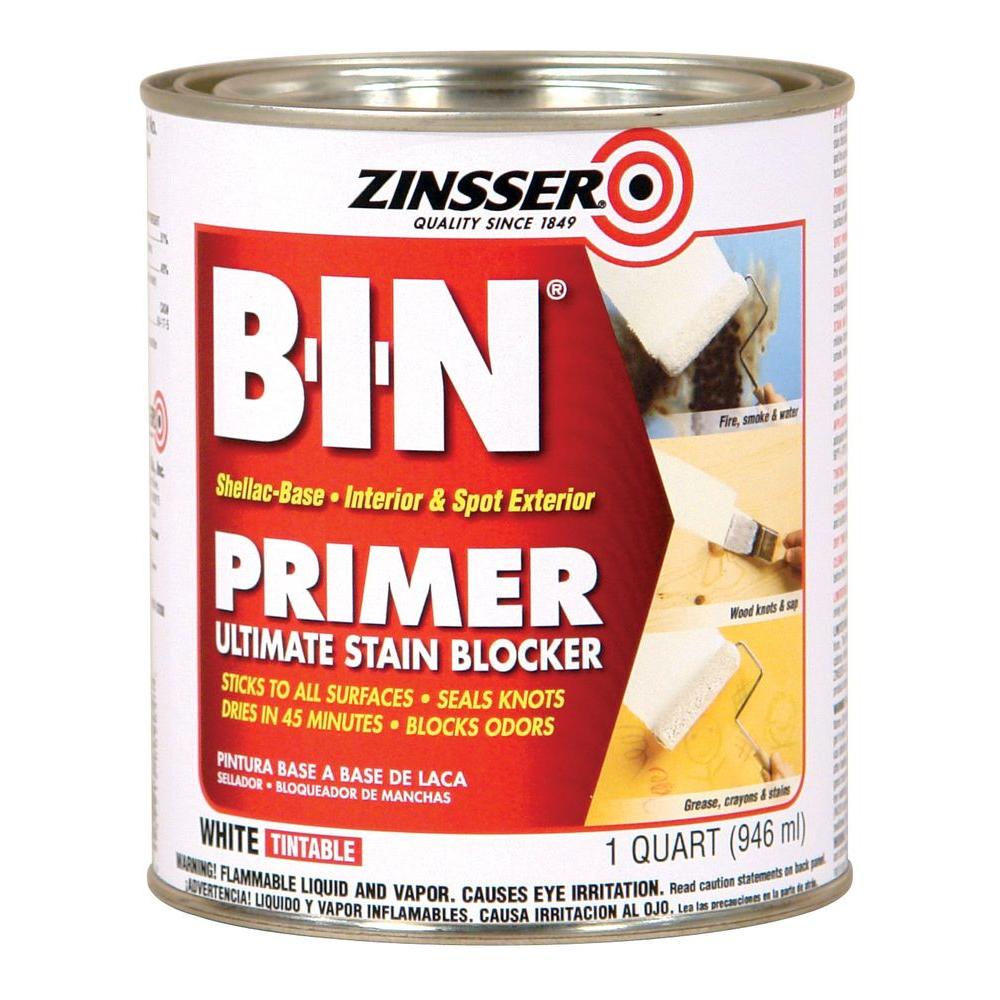 Zinsser B-I-N 1 Qt. White Shellac-Based Interior/Spot Exterior Primer ...