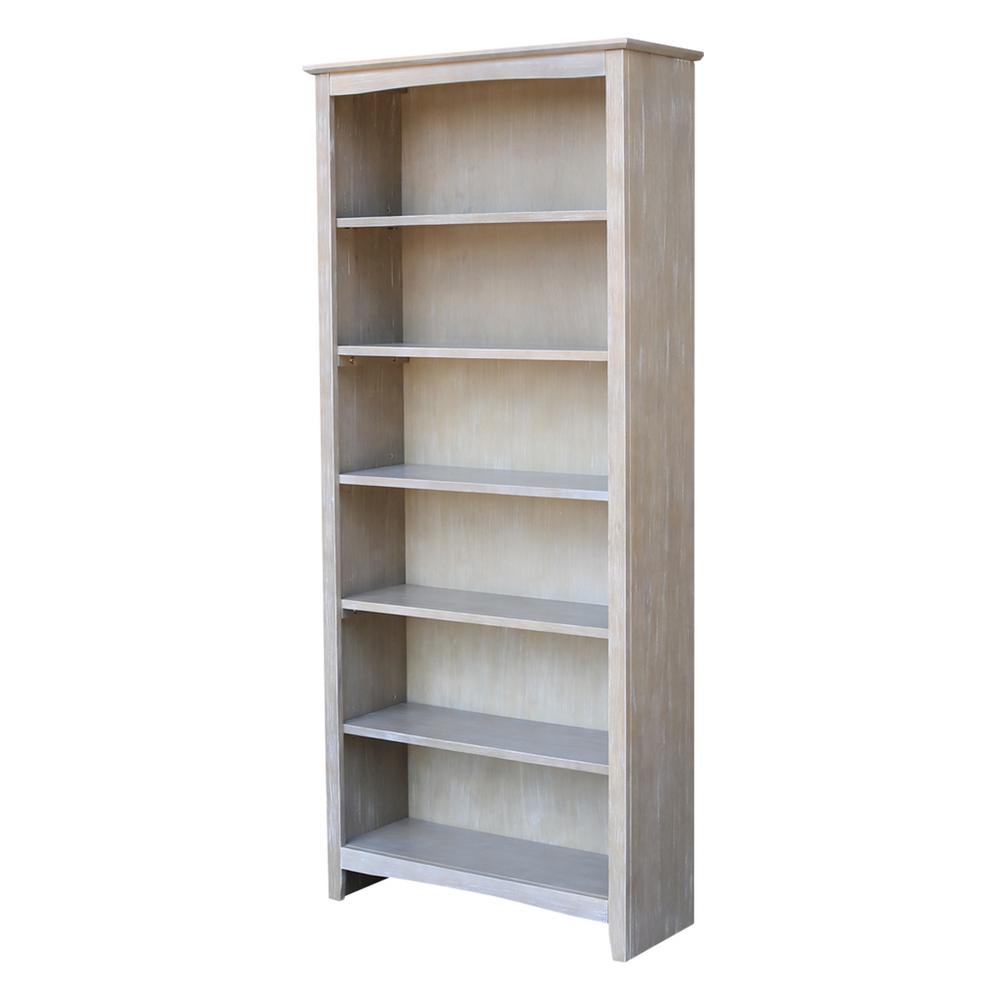 Solid Wood Bookcase 4 Up Cottage Bookcases Home Office Brooklyn 72 In H Weathered Gray Bookcase