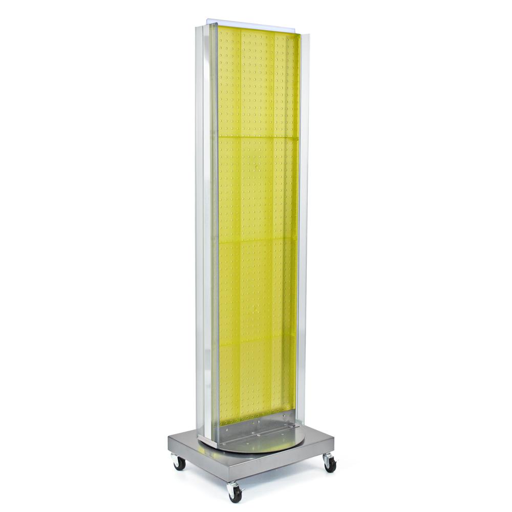 Azar Displays 60 In H X 16 In W Pegboard Floor Display In Yellow