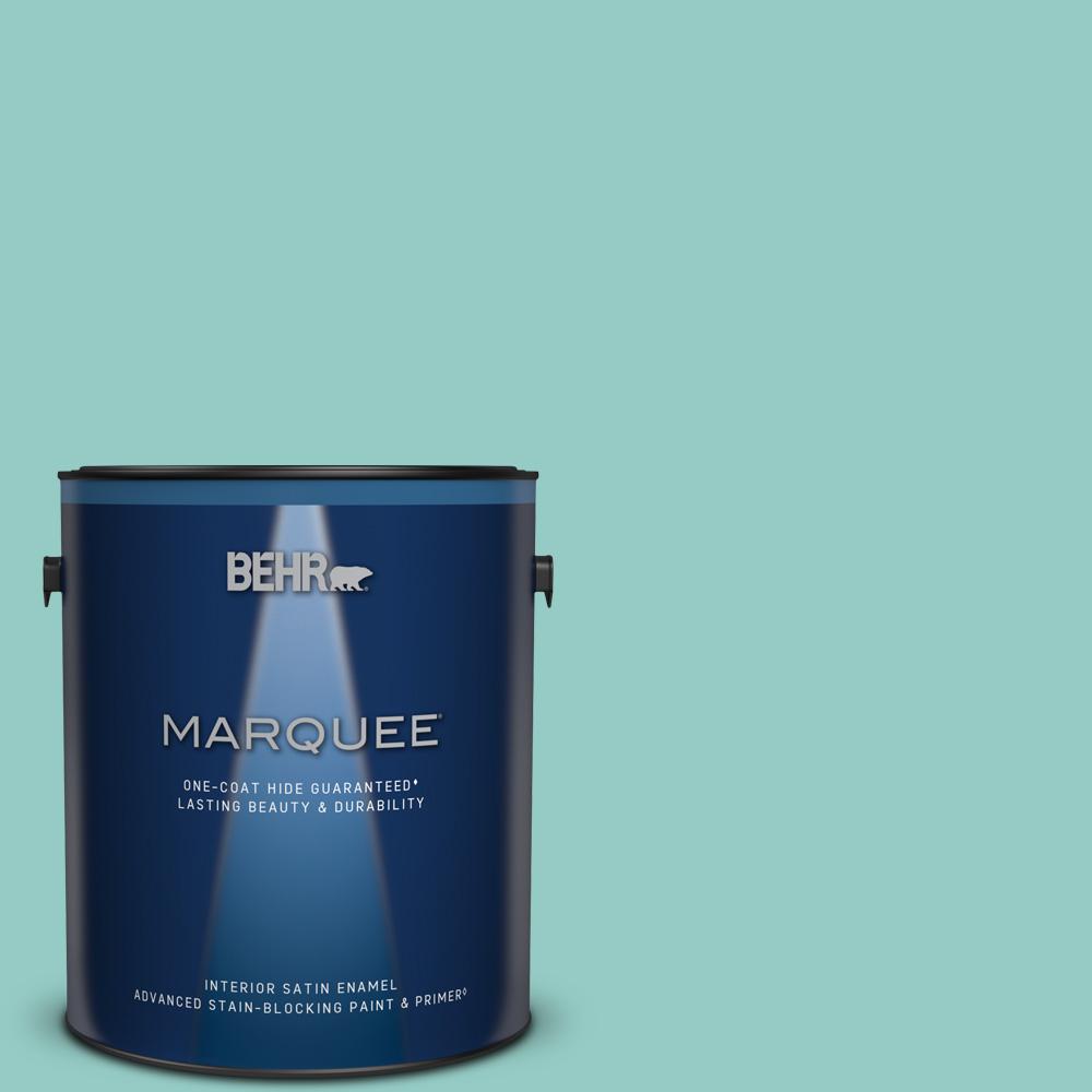 BEHR MARQUEE 1 gal. 500D4 Jamaica Bay Satin Enamel Interior Paint and
