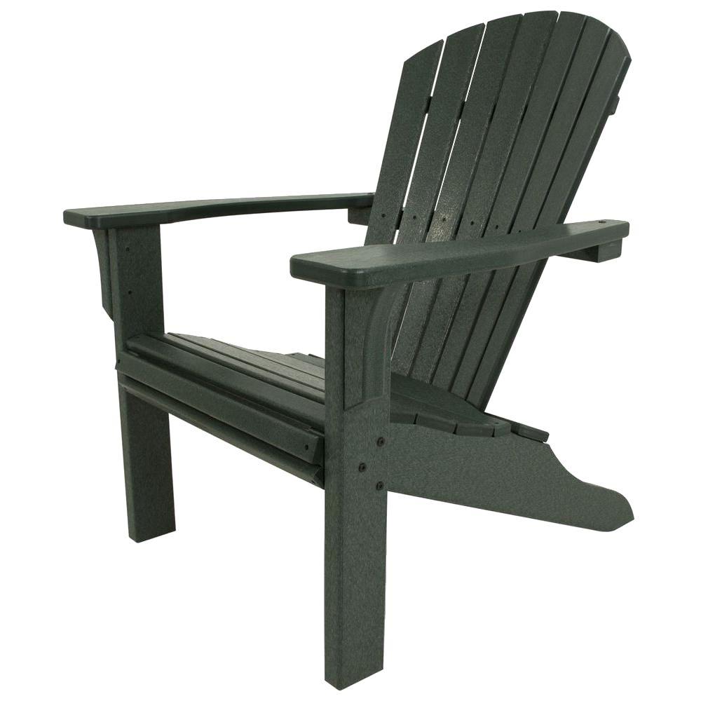 Green Patio Chairs Furniture The Home Depot Seashell Green Plastic Patio Adirondack Chair