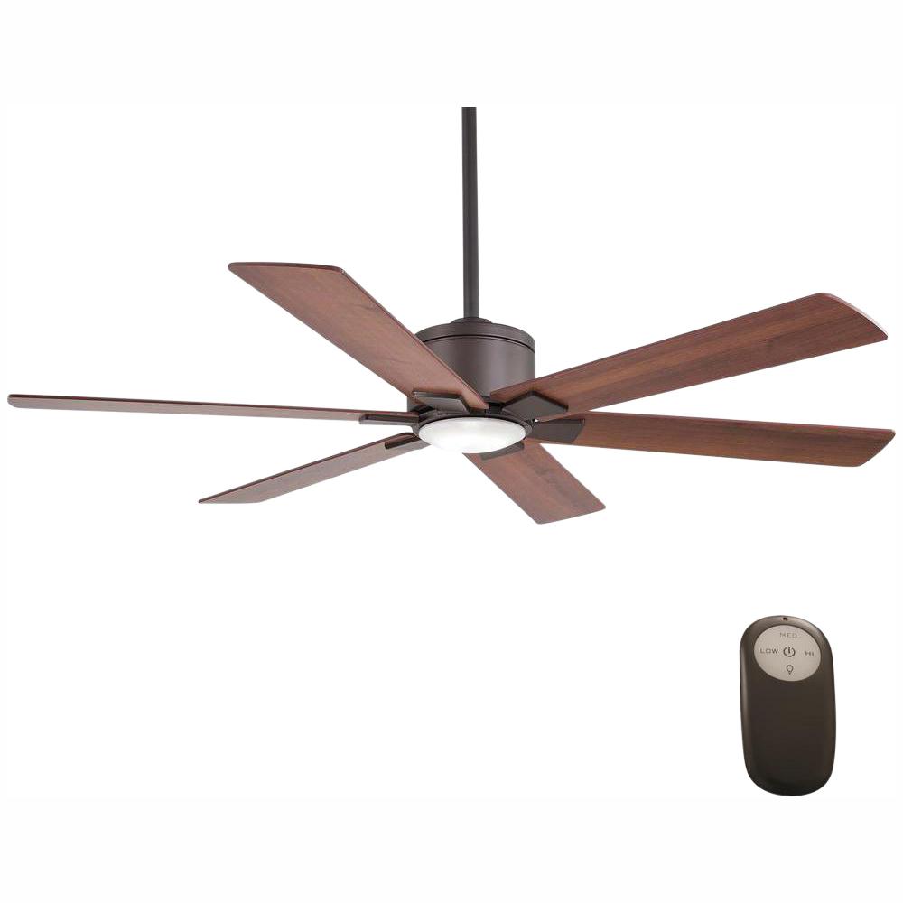 Renwick 54 In Integrated Led Indoor Oil Rubbed Bronze Ceiling Fan With Light Kit And Remote Control