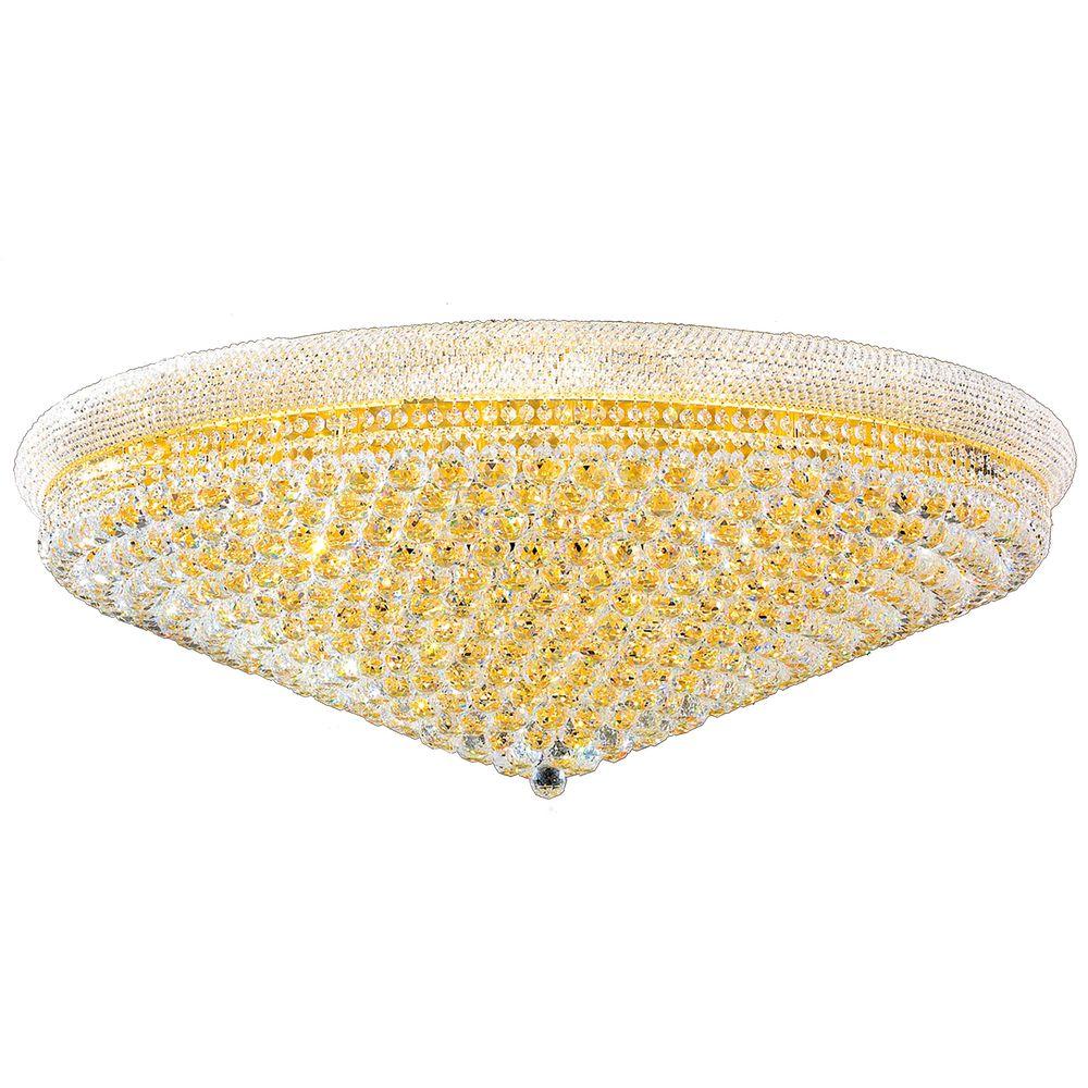 Crystal Flush Mount Lights Lighting The Home Depot Empire Collection 33 Light Crystal And Gold Ceiling