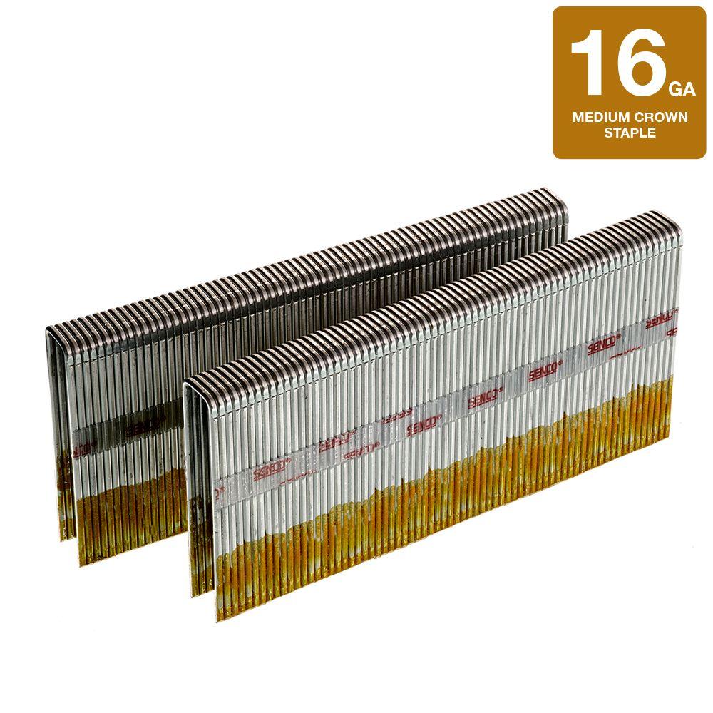 Senco 16 Gauge X 7 16 In X 2 In Galvanized Staple 10 000 Pack N21bab The Home Depot