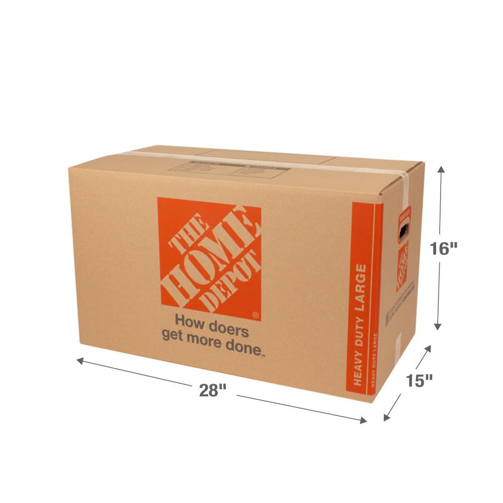 The Home Depot 28 In L X 15 In W X 16 In D Heavy Duty Large Moving Box With Handles Hdlrgbx2020 The Home Depot