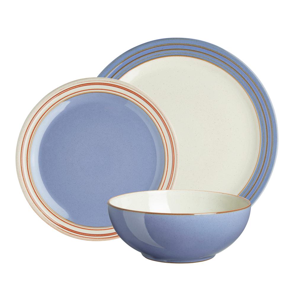 Denby Heritage Fountain 12-Piece Blue Dinnerware Set FNT-12PC - The ...