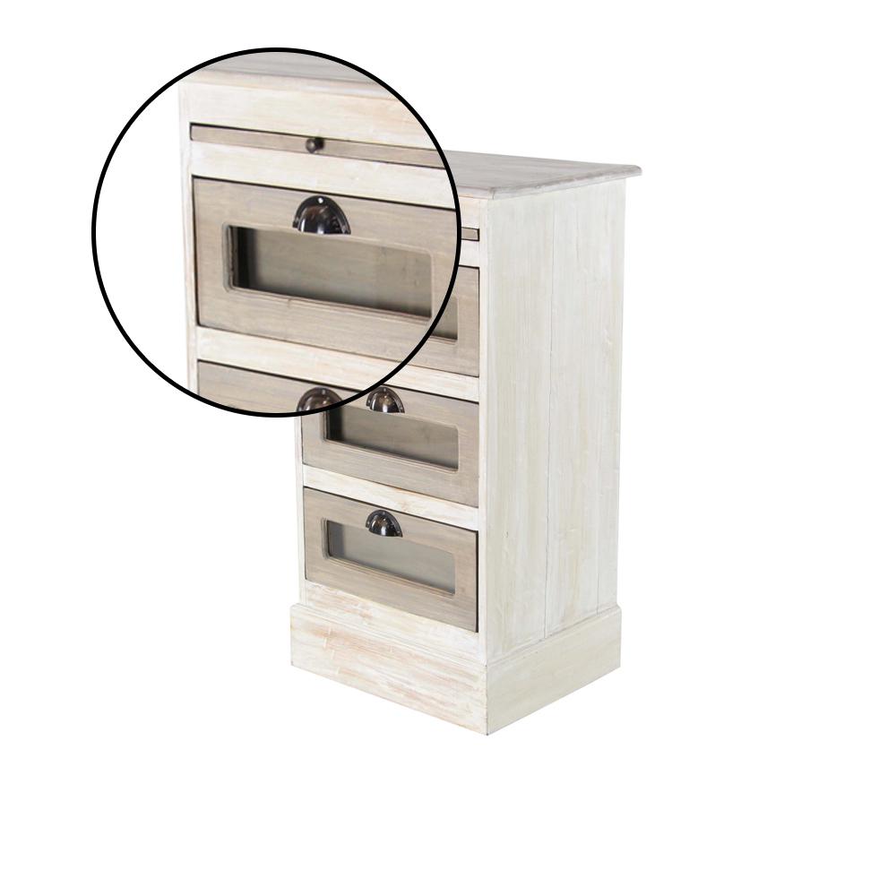 Litton Lane 3 Drawer White Wooden Chest With Glass Panels 37837