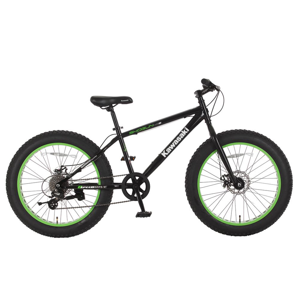 Kawasaki 24 inch x 4 inch Wheels Black Shogun Fat Tire Bike by Kawasaki