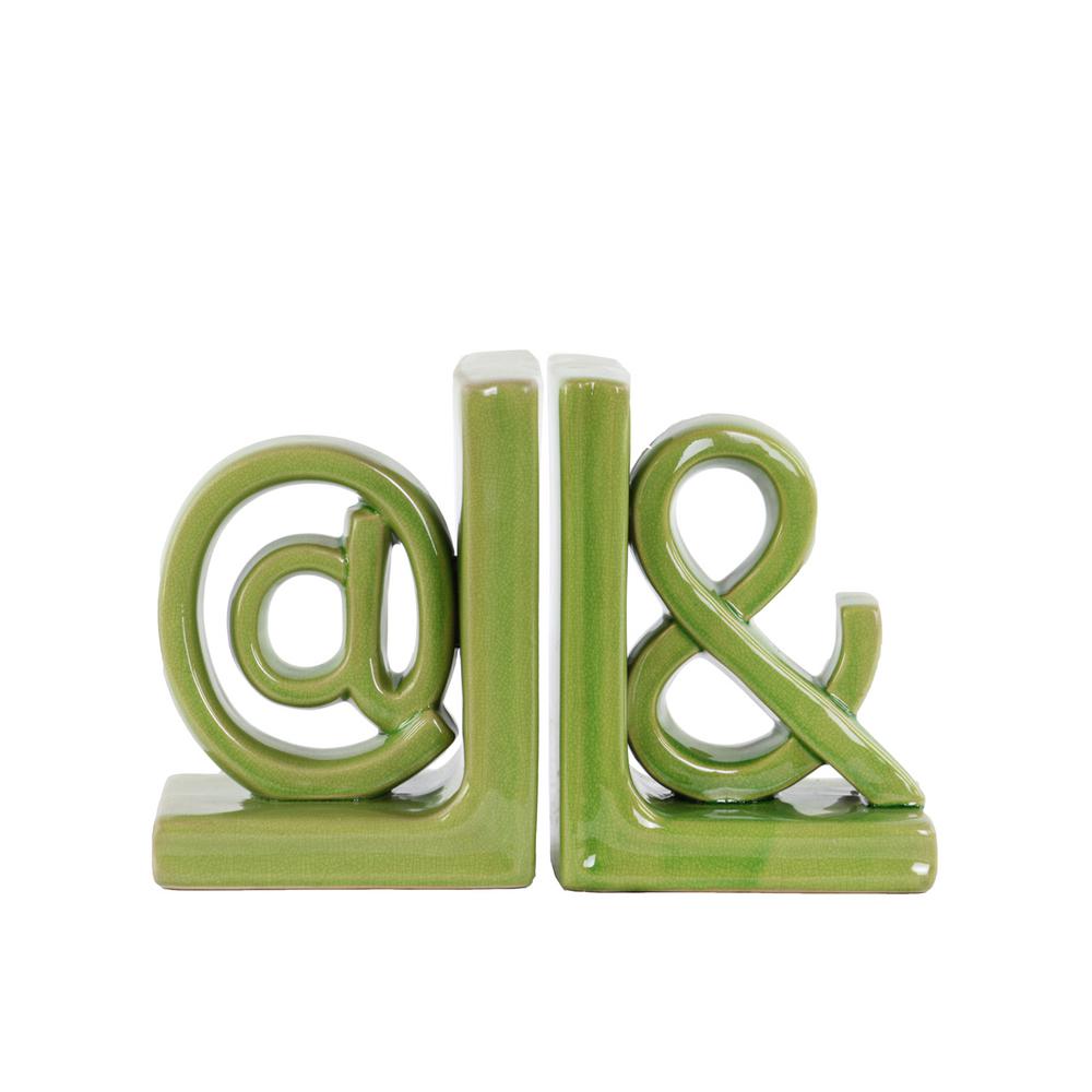 Urban Trends Collection 6 In H Alphabet Decorative Sculpture H Alphabet Decorative Sculpture In Green Gloss Finish 11236 Ast The Home Depot