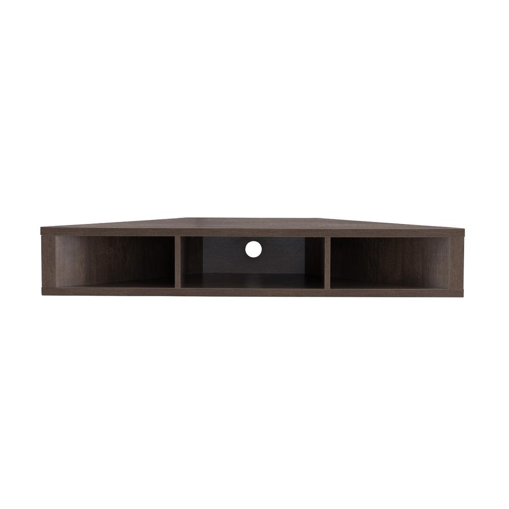 Furniture Of America Emmeline 46 In Walnut Oak Corner Floating Tv