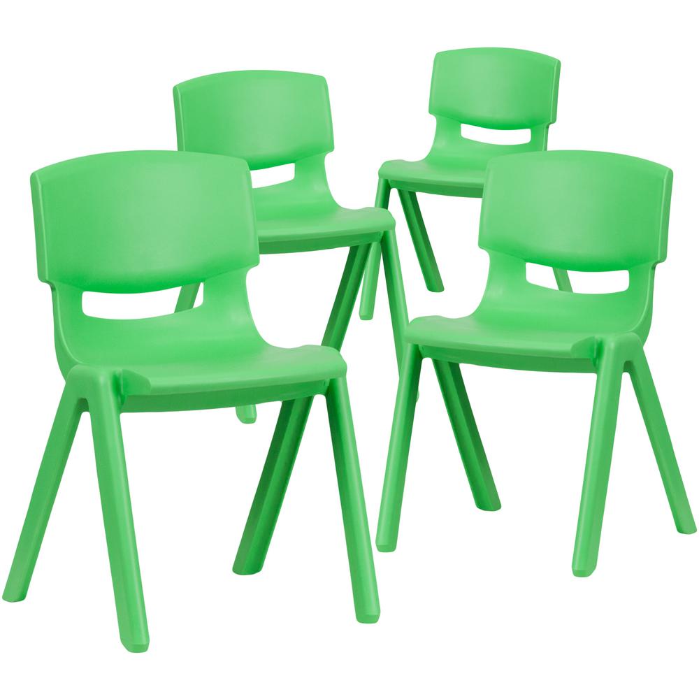 carnegy avenue 4 pack green plastic stackable school chair with 1325''  seat heightcgayu482387grhd  the home depot