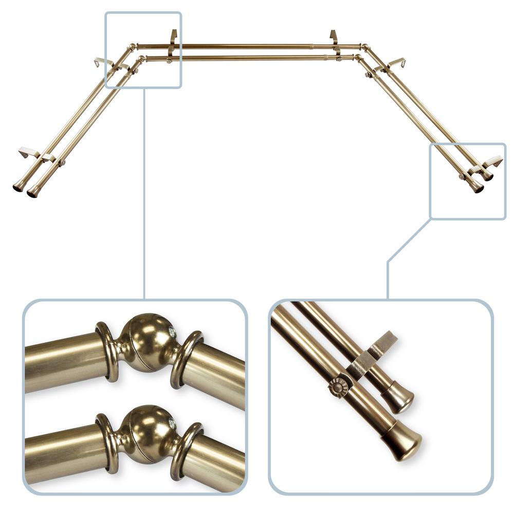 Rod Desyne 13 16 In Bay Window Double Curtain Rod In Cocoa Awid