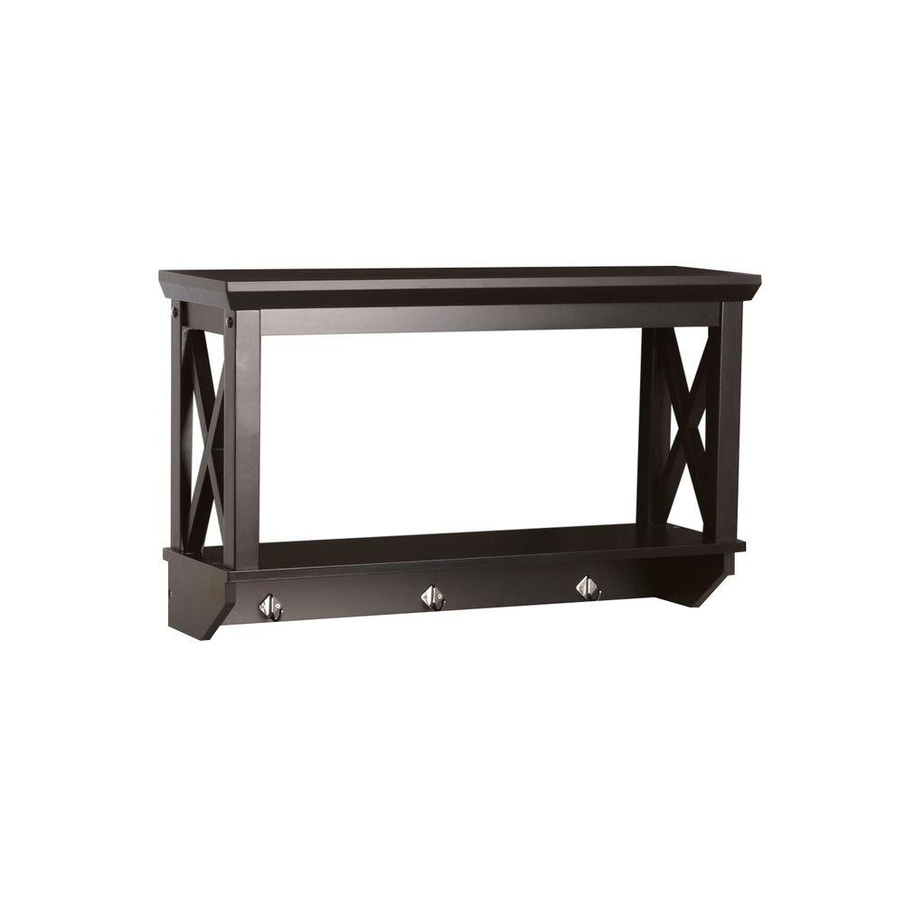 Espresso Bathroom Shelves Cabinets Storage The Home X Frame 7 17 25 In L 15