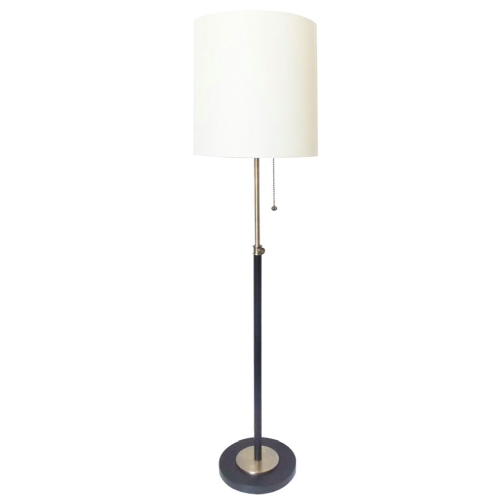 DSI 63 in. Antique Brass and Dark Bronze Floor Lamp with White Nylon Shade was $84.97 now $40.41 (52.0% off)