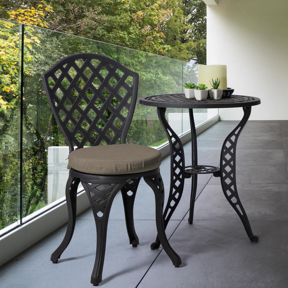 Home Decorators Collection 15 X 15 Sunbrella Cast Shale Round Outdoor Chair Cushion 2 Pack