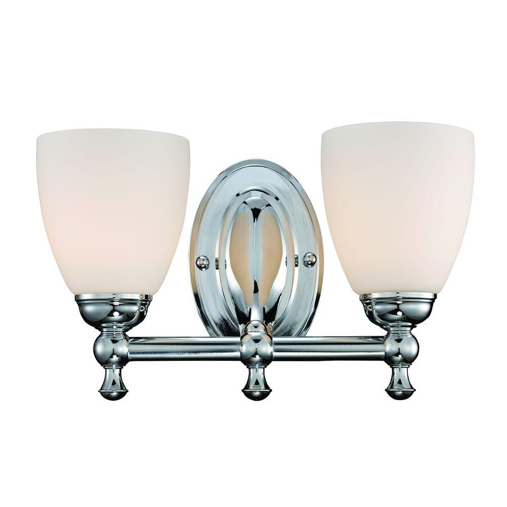 Hampton Bay Bathroom Lighting 2-Light Polished Chrome Vanity Light CP2563