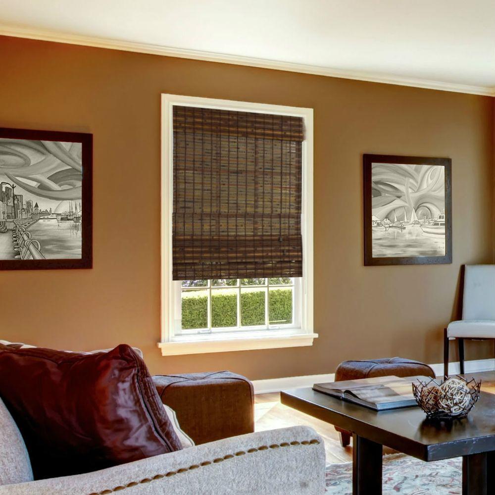Roman Shades 34 X 72 Window Blinds Compare Prices At Nextag Radiance Cocoa Brown Havana Bamboo Roman Shade 34 In