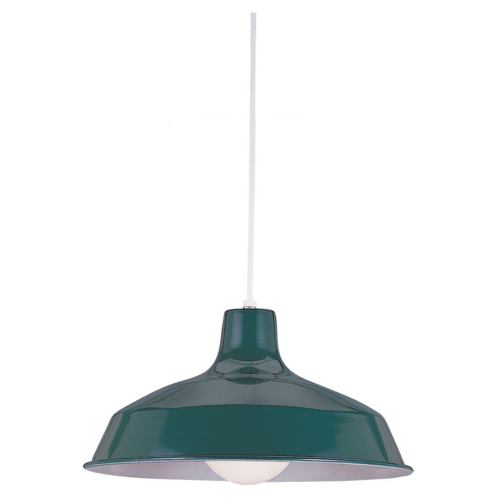 Sea Gull Lighting Painted Shade 1Light Emerald Green Pendant651995