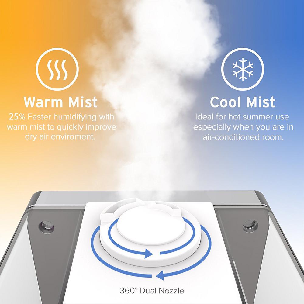 levoit lv600hh hybrid ultrasonic humidifier mist cool warm bedroom