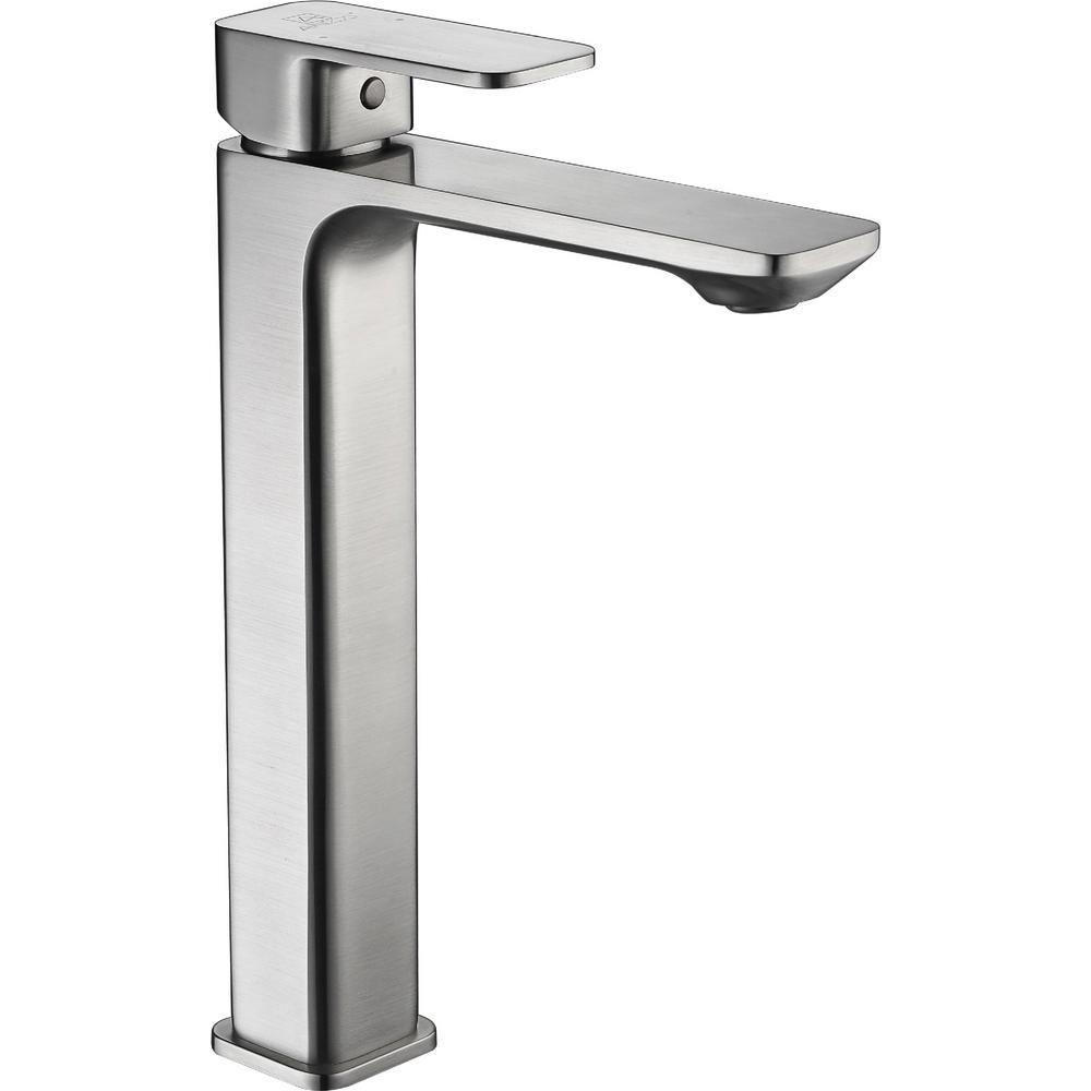 ANZZI Vibra Single Hole Single-Handle Bathroom Faucet in Brushed Nickel