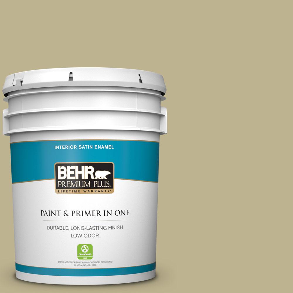 Behr Premium Plus 5 Gal Ppu9 10 Wasabi Powder Satin Enamel Low Ppu9 10 Wasabi Powder Satin Enamel Low Odor