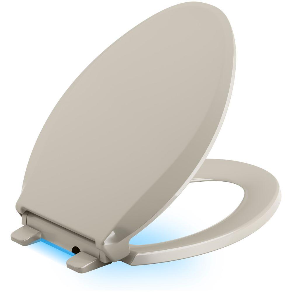 KOHLER Cachet LED Nightlight Elongated Quiet Closed Front Toilet Seat