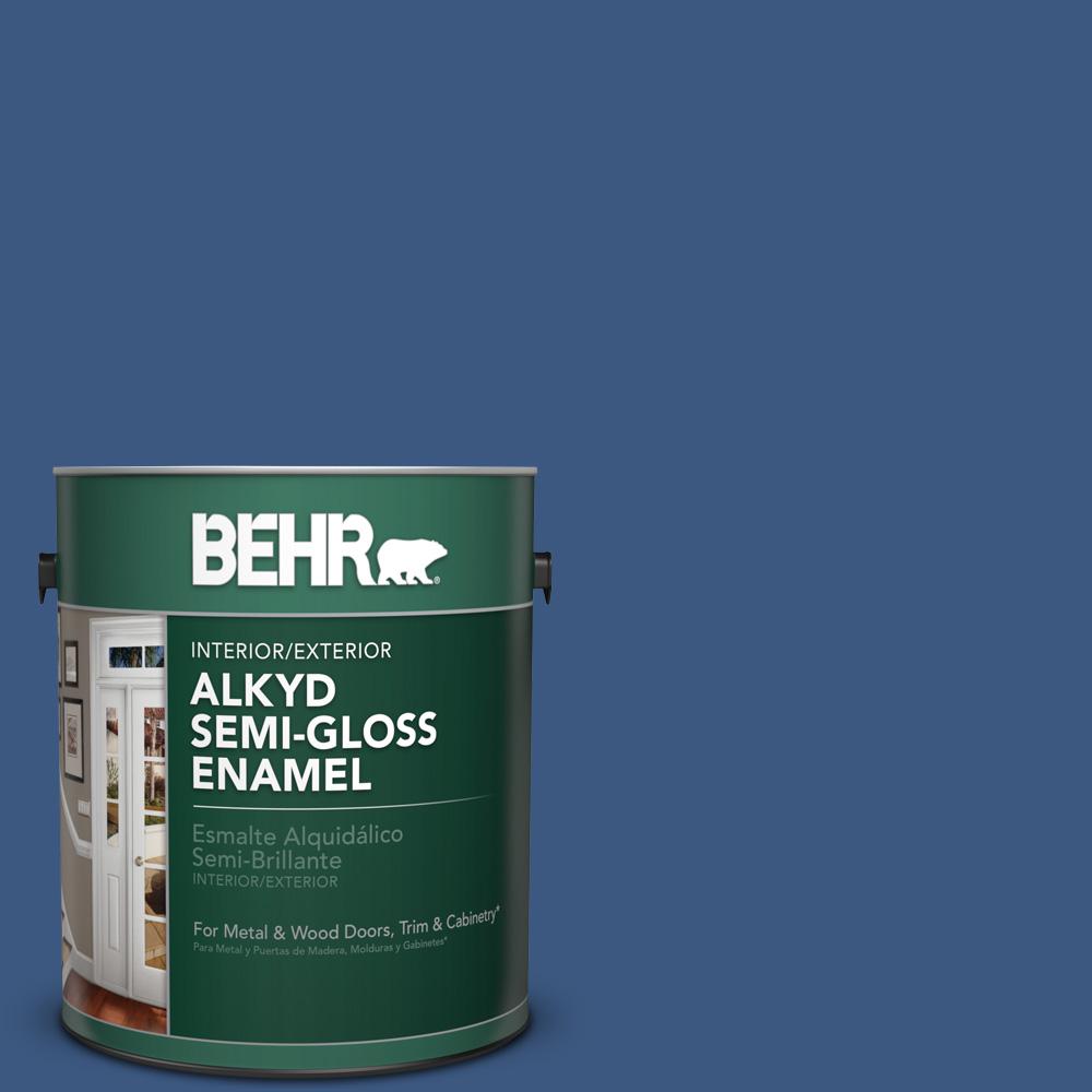 Admiral Blue Blues Paint Colors The Home Depot M520 7 Admiral Blue Semi Gloss Enamel Alkyd Interior