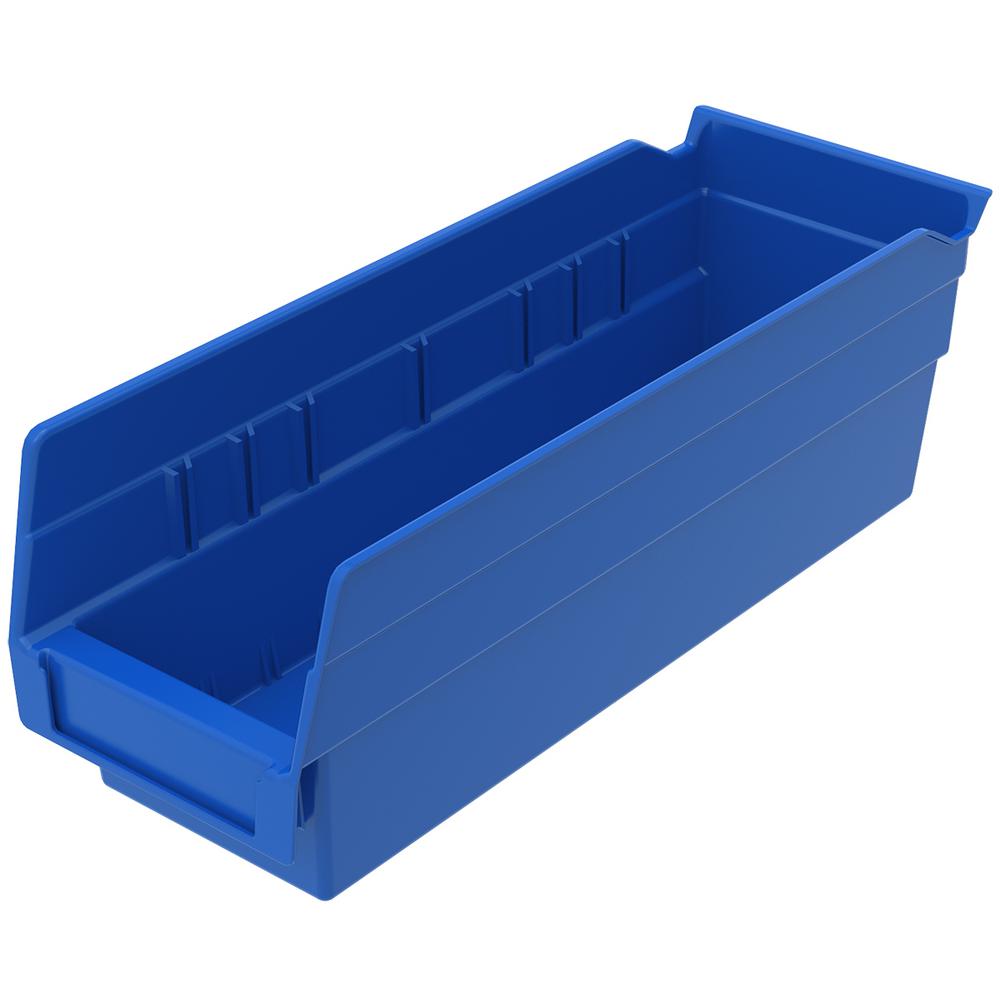 AkroMils Shelf Bin 10 lbs. 115/8 in. x 41/8 in. x 4 in. Storage Tote in Blue with 0.5 Gal