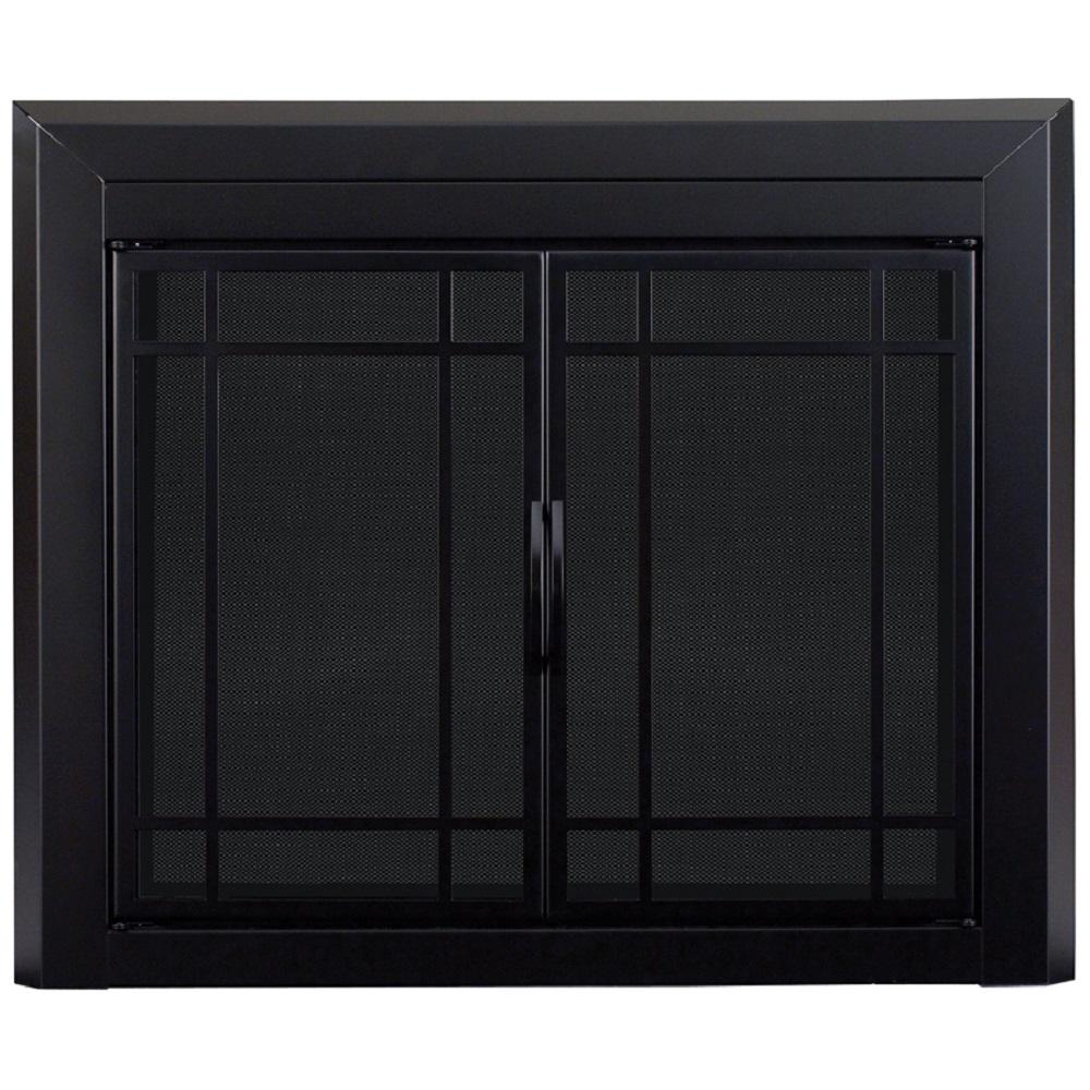 Pleasant Hearth Carlisle Small Black Style Glass Fireplace