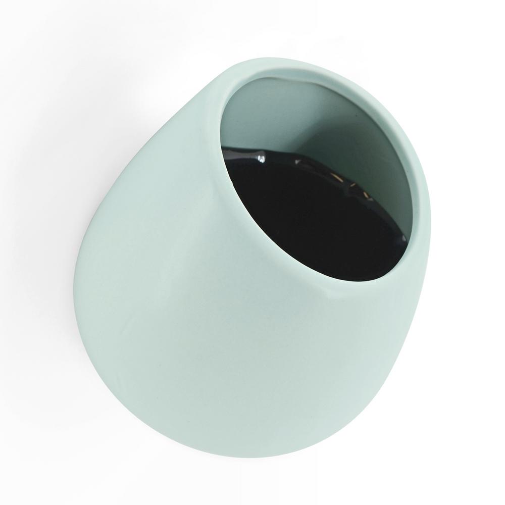 Round 5-1/2 in. x 6 in. Mint Ceramic Wall Planter