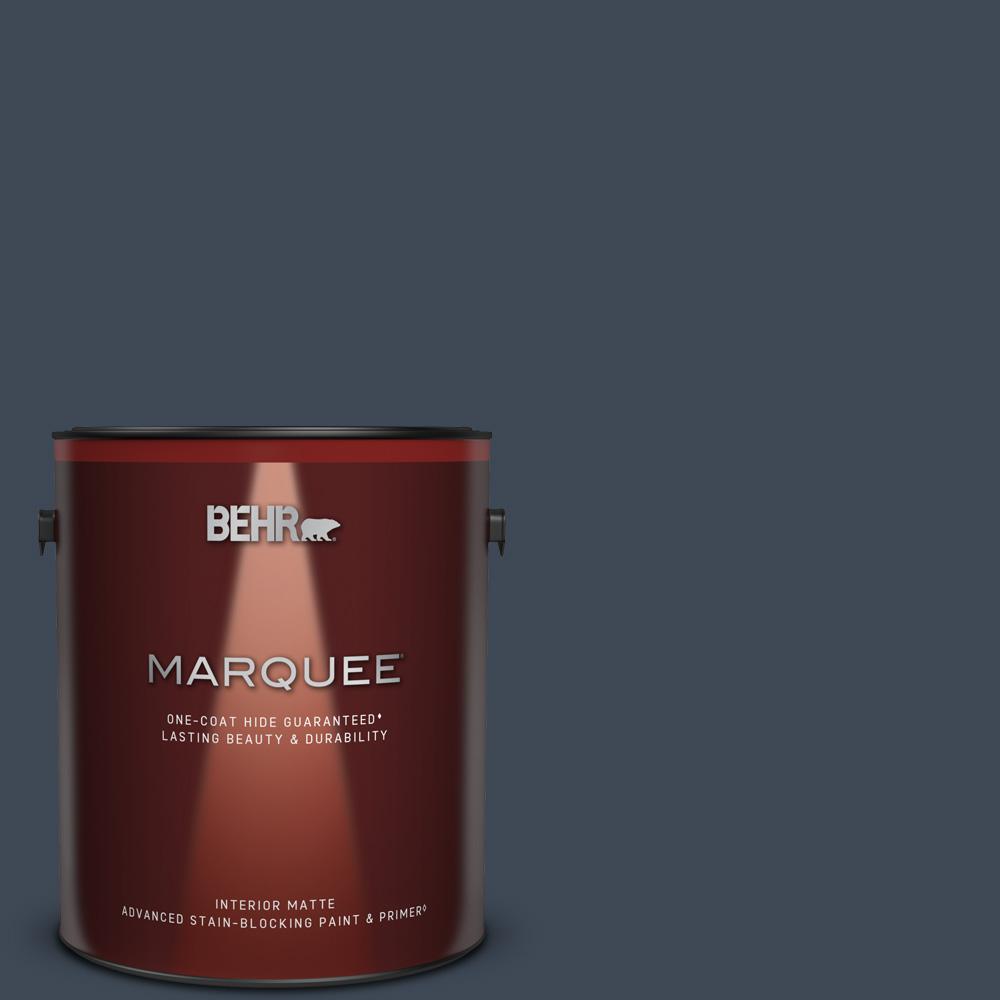 Behr Marquee 1 Gal Ppu14 Starless Night Matte Interior Paint And Primer In One The Home Depot