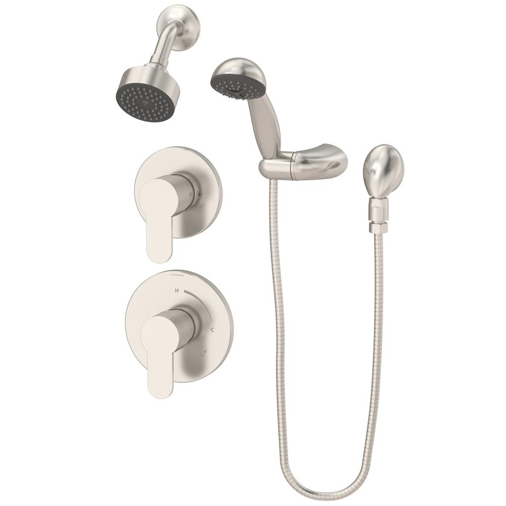 Symmons Identity 2 Handle 1 Spray Shower Faucet With Hand In Symmons Identity 2 Handle 1 Spray Shower Faucet With Hand In Satin Nickel