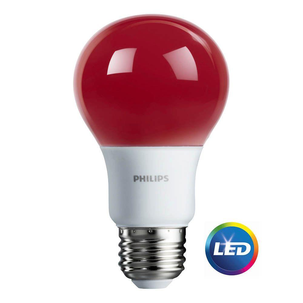Yellow Orange Blue Purple Green Pink Red Light Bulbs 60 Watt Equivalent A19 Led Red