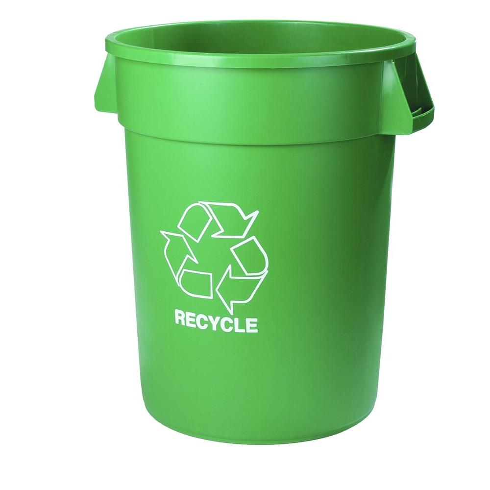 Carlisle 20 Gal Green Imprinted Recycle Trash Can 6 Pack 341020REC09   Carlisle Recycling Bins 341020rec09 64 1000 