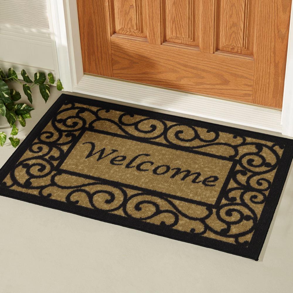 Waterfall With Colorful Light Non-Slip Outdoor Indoor Front Door Mat bathroom