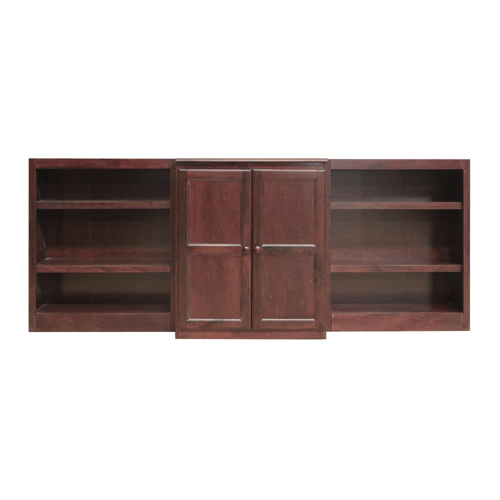 Concepts In Wood 8 Shelf Bookcase Wall With Doors 36 In H