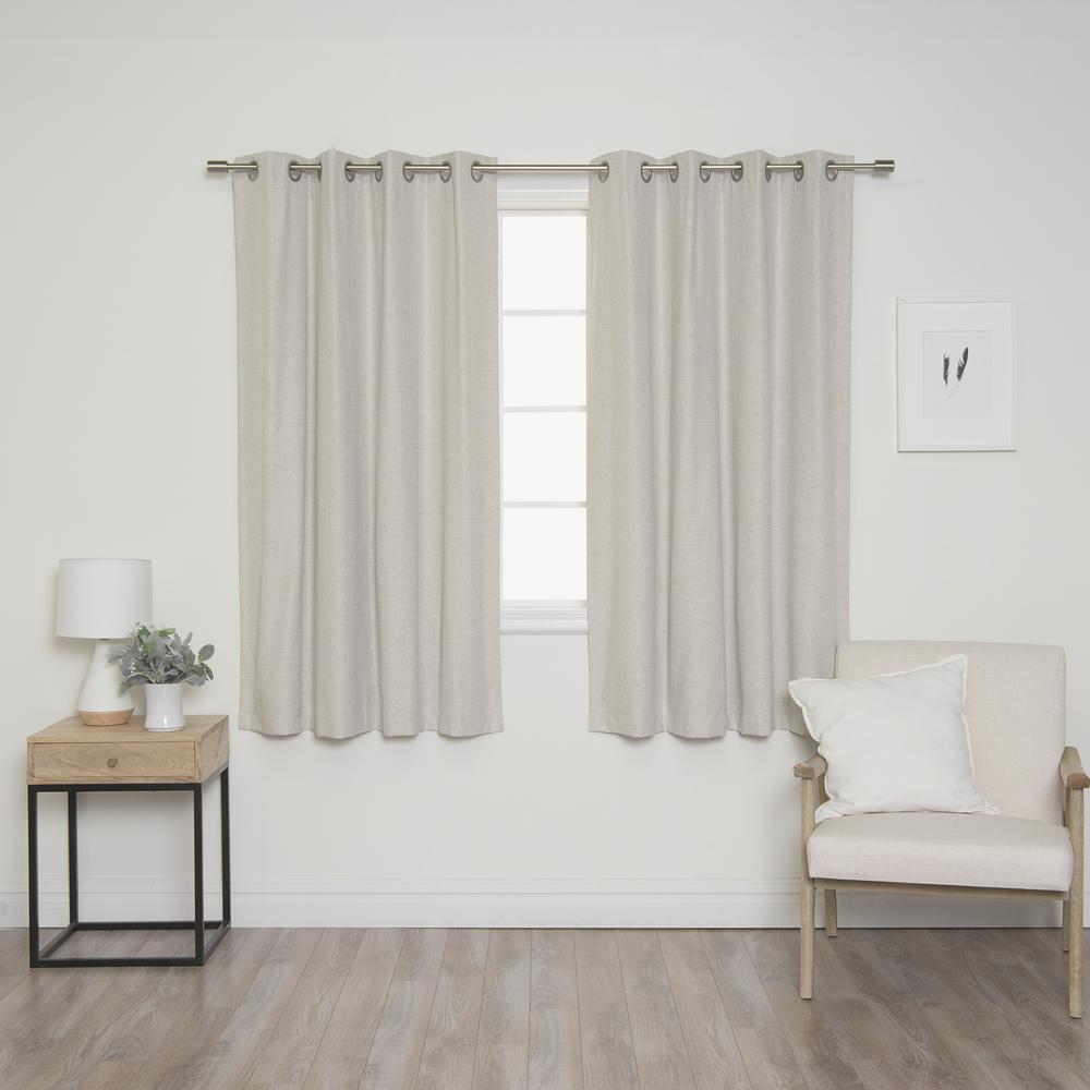 Best Home Fashion Linen Look 52 In W X 63 In L Grommet Curtains