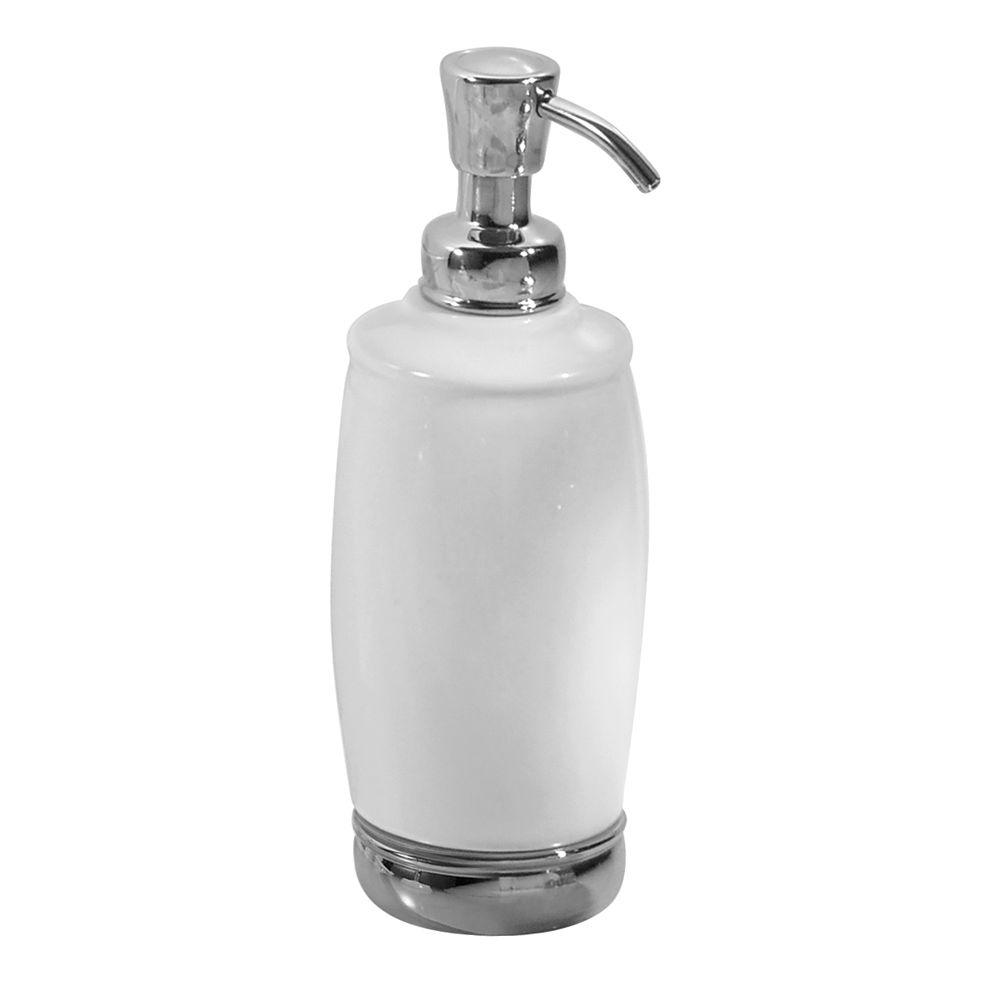 white ceramic soap dispenser