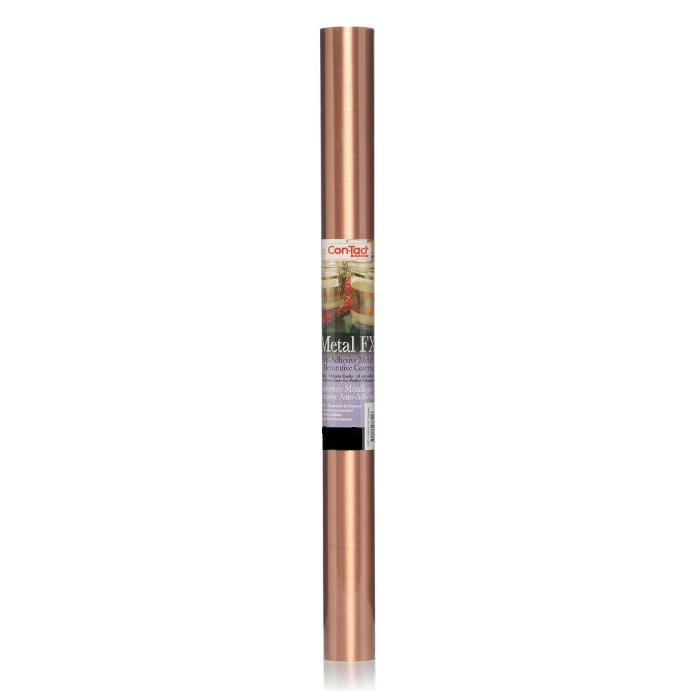Con Tact Metal Fx 18 In X 6 Ft Faux Brushed Copper Self Adhesive Ft Faux Brushed Copper Self Adhesive